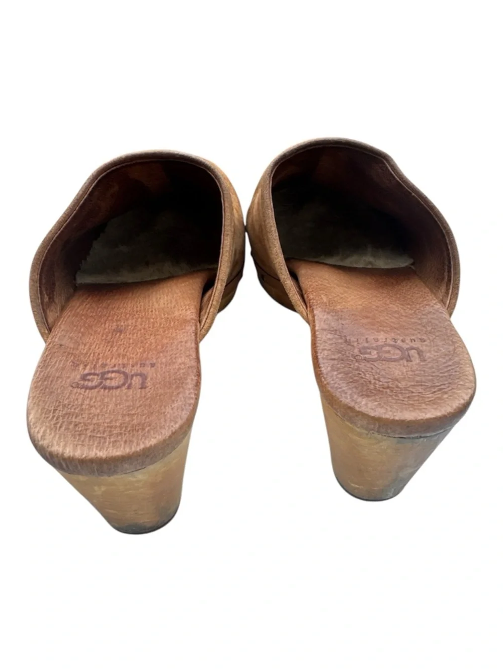 UGG Tan Chestnut Suede Slip-On Clogs with Box Size 6 EUC - Picture 7 of 13